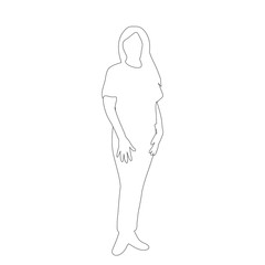 sketch, outline girl