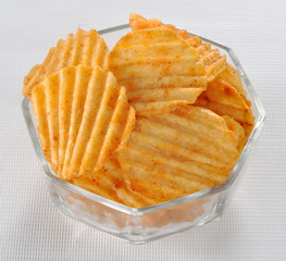 Salty Crispy Potato Chips prepared with best quality potato blended with spices to give more taste