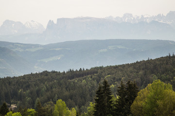 distant mountainscape in South Tyrol