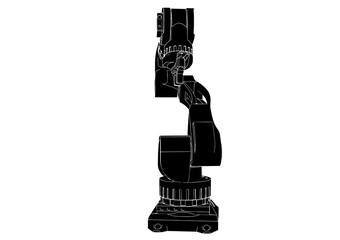silhouette robotic arm vector