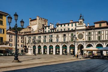 Fototapeta na wymiar Brescia, piazza della Loggia