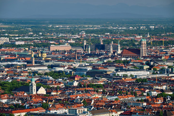 Obraz premium Aerial view of Munich. Munich, Bavaria, Germany