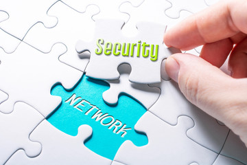 The Words Security And Network In Missing Piece Jigsaw Puzzle
