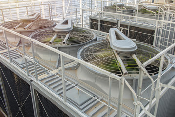 Fototapeta premium Ventilation system on roof top of the building