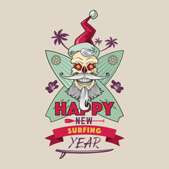 Happy New Surfing Year emblem