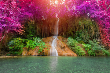 beautiful waterfall in rainforest at Phu sang Falls Phoyao, Thailand