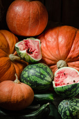 watermelons and pumpkins