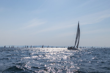 Barcolana, sailing boats in Trieste italy, during the biggest regatta in the word.