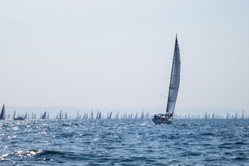 Barcolana, sailing boats in Trieste italy, during the biggest regatta in the word.