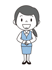 女性　OL　事務員　立ち姿　制服　2色