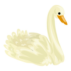 White swan icon. Cartoon of white swan vector icon for web design isolated on white background