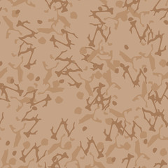 UFO military camouflage seamless pattern in different shades of beige and brown colors