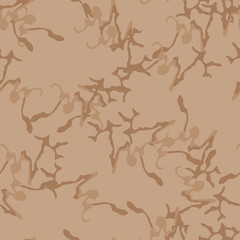 UFO military camouflage seamless pattern in different shades of beige and brown colors