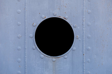 Brass porthole, ferry window frame