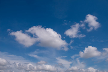 White clouds with blue sky backgrounds
