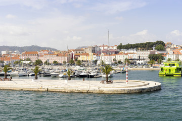Fototapeta na wymiar View of Setubal from marina, Portugal