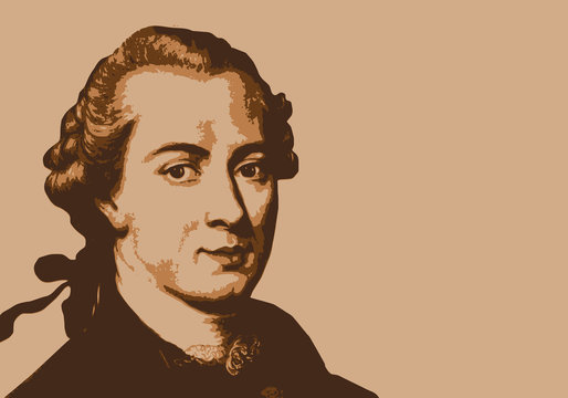 Portrait de Kant, célèbre philosophe et écrivain allemand du 18ème siècle