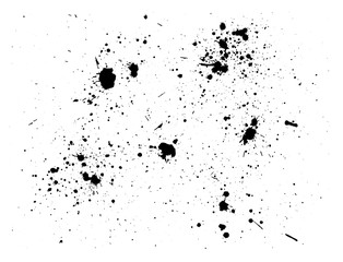 Paint splash background. Black watercolor spray. Abstract grunge ink texture isolated on white. Vector illustration - obrazy, fototapety, plakaty