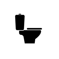Toilet bowl silhouette icon. Clipart image isolated on white background