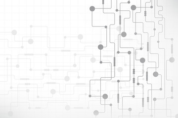 Abstract technology background with futuristic circuit board and geometric polygonal line. Modern concept. Template used for business, science, medical, digital. space for text