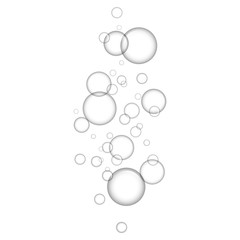 Transparent bubbles icon. Realistic illustration of transparent bubbles vector icon for web design