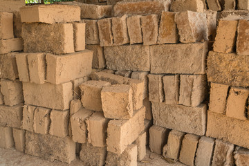 mud bricks or clay bricks for building clay house