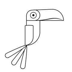 Tiki bird outline icon. Clipart image isolated on white background