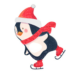 penguin skater cartoon © Visual Content