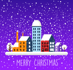 City landscape Christmas