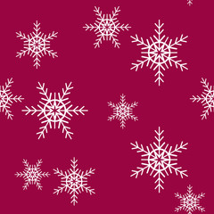 Naklejka na ściany i meble Seamless pattern with snowflakes. Vintage winter background. Christmas collection.