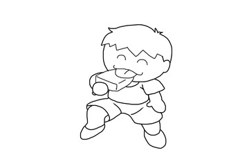 アイスを食べる少年