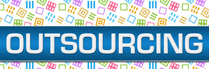 Outsourcing Colorful Random Squares Blue Stripe 