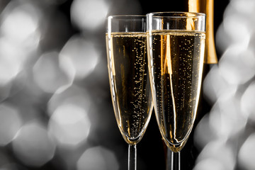 two glasses of sparkling wine