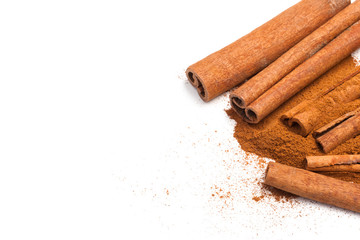 cinnamon isolated on white background