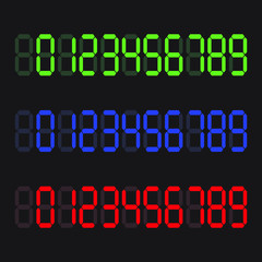 Calculator digital numbers. Digital numbers set. Vector illustration