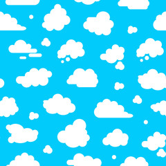 Abstract Clouds Signs Seamless Pattern Background. Vector