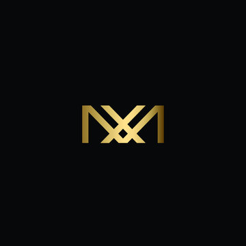 Creative Solid Minimal Letter MX Logo Design In vector Format