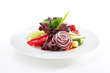Elegant Restaurant Plate of Seasonal Vegetables