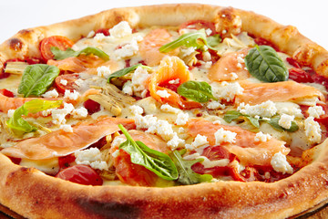 Seafood Pizza with Salmon