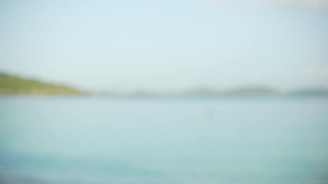 Background Plate of Very out of focus seascape of the Caribbean ocean