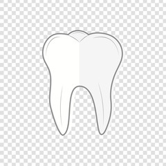 Dent icon isolated on transparent background. Tooth logotype. Dental office logo. Vector illustration