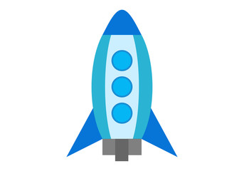 Cohete espacial de color azul. © Gabrieuskal