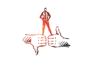 Evaluation, customer, feedback, quality concept. Hand drawn isolated vector.