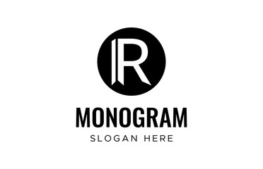 Premium letter R logo design. Luxury R logo vector monogram.