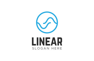 Obraz premium Water wave Logo Template. Abstract wave linear logotype.