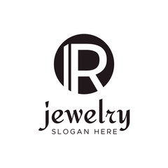 Letter R logotype. Luxury R alphabet frame symbol