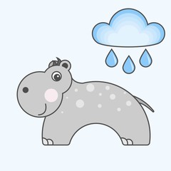 Behemoth cartoon style, vector art for kids