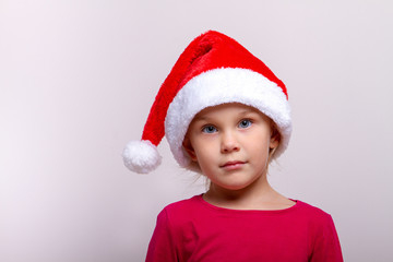 Portrait of lovely little Santa helper child