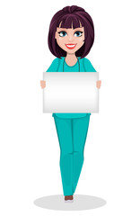 Veterinarian woman. Cute cartoon character