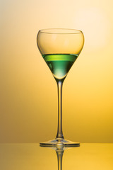 one glass with cocktail